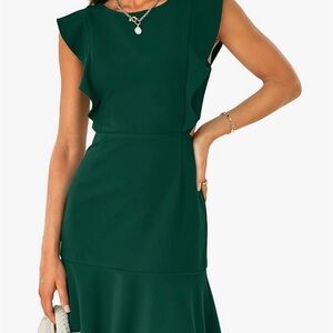 Elegant Green Sleeveless Dress